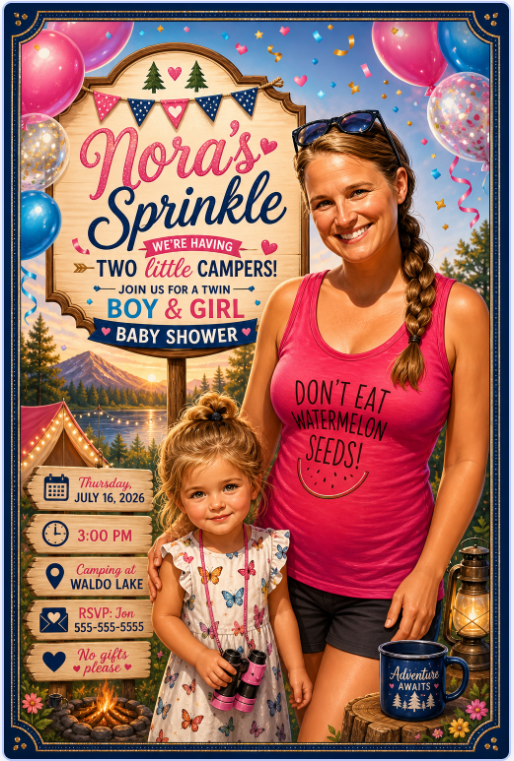 Baby shower invitation example